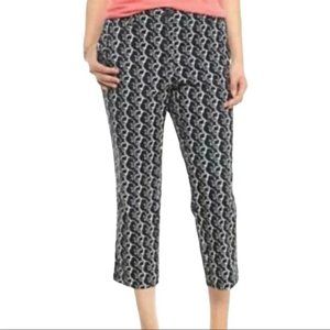 Crown & Ivy Novelty Elephant Print Cropped Chino Pants size 10P NWT